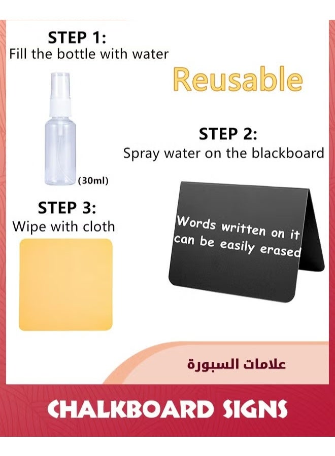 20 حزمة علامات اللوحة الصغيرة,علامات الجدول القابلة لإعادة الاستخدام والمحجزة مع 12 قلم للأغذية,علامات الأغذية لبوفيه الحزب,سهلة الكتابة والمسح,عرض بوفيه لوازم المطاعم,وضع البطاقات - Image 2
